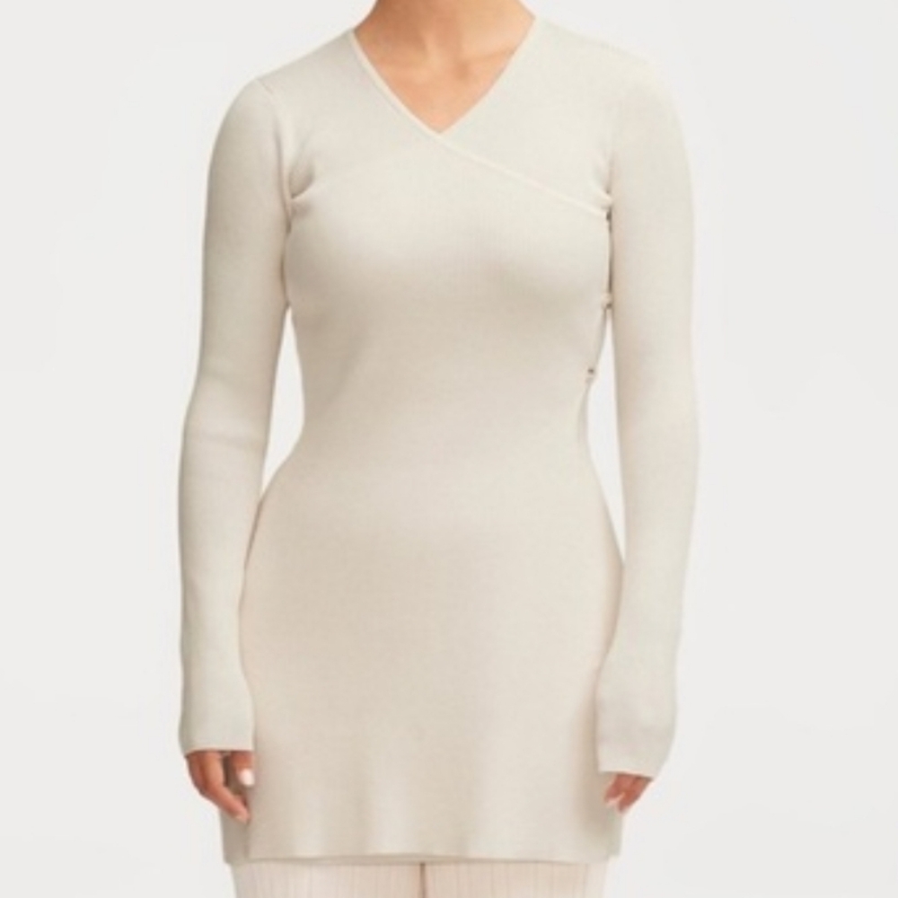 Rachel Ribbed Split Hem Top - Cream